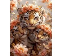 Puzzle 700 Piezas Adultos Flor Animal Tigre, Puzzle para Adulto, Juego Desafiante, Juguete Educativo, para desafiante Juego de Actividades Familiares Puzzles para Adultos 700 pcs 52 x 38 cm
