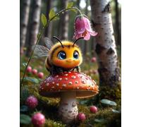 Puzzle 700 Piezas Adultos, Flores Abejas Hongos Puzzles Adultos, Desarrolla la Logica y la Concentraciòn Juguetes Educativos, Rompecabezas 700 Piezas 52x38 cm