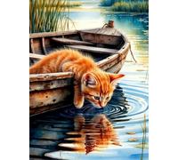 Puzzle 700 Piezas Adultos, Gato Animales Barco Puzzles Adultos, Desarrolla la Logica y la Concentraciòn Juguetes Educativos, Rompecabezas 700 Piezas 52x38 cm