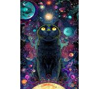 Puzzle 700 Piezas Adultos Gato Espacial Fantasía, Desarrolla la Concentraciòn y la Logica Desafío de Entretenimiento para la Mente, Puzzles 700 Piezas 52 x 38 cm