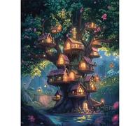 Puzzle 700 Piezas Adultos Juguete Desafío y Juego Educativo Puzzle para Adultos 700 Piezas, Rompecabezas Imposible Colorido, Casa del árbol de Cuento de Hadas 52x38cm