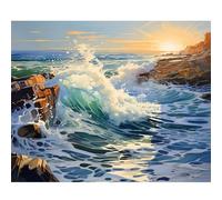 Puzzle 700 Piezas Adultos Olas al Atardecer, Puzzle para Adulto, Juego Desafiante, Juguete Educativo, para desafiante Juego de Actividades Familiares Puzzles para Adultos 700 pcs 52 x 38 cm