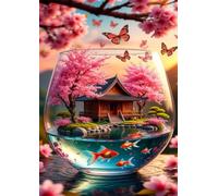Puzzle 700 Piezas Adultos Paisaje Mariposas Peces, Retos Divertidos, Relajarse, Desarrolla la Concentraciòn Mentàl, Rompecabezas Adultos 700 Piezas 52 x 38 cm