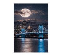 Puzzle 700 Piezas Adultos Río Puente Luna, Rompecabezas Imposable Entretenimiento Creativo Diversión, Puzzles Adultos 700 Piezas 52 x 38 cm