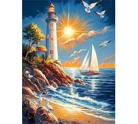 Puzzle 700 Piezas, Barco Faro Junto al mar Puzzles para Adultos,Rompecabezas de Adultos, Juguetes de Regalo Entretenimento Puzzle, Juego de Rompecabezas