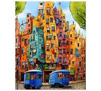 Puzzle 700 Piezas, Coche de Calle de Dibujos Animados Puzzles para Adultos,Rompecabezas de Adultos, Juguetes de Regalo Entretenimento Puzzle, Juego de Rompecabezas