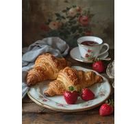 Puzzle 700 Piezas, Croissant de café y Frutas Puzzles para Adultos,Rompecabezas de Adultos, Juguetes de Regalo Entretenimento Puzzle, Juego de Rompecabezas
