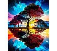 Puzzle 700 Piezas Lago Árbol Amanecer Puzzles Juguete desafío y Juego Educativo Rompecabezas para Adultos Puzzles para Adultos 700 Piezas 52 x 38 cm