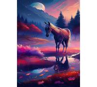Puzzle 700 Piezas Paisaje Animales Caballos Rompecabezas Adultos Juguetes Educativos Rompecabezas Desafiante Juegos de Puzzle para Toda la Familia Puzzles 700 Adultos 52 x 38 cm