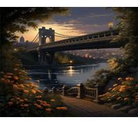 Puzzle 700 Piezas,Rompecabezas para Adultos,Rompecabezas Flor del Puente del río Frameless de para Adultos y niños Regalos Decorativos