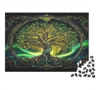 Puzzle 70x50cm/1000pcs Pour Adultes Arbre de Vie,pour Femmes Et Hommes,Planche En Bois,verrouillage De Précision Style Art fantastique
