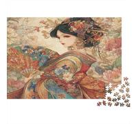 Puzzle 70x50cm/1000pcs Pour Adultes Beauté japonaise,pour Femmes Et Hommes,Planche En Bois,verrouillage De Précision Style d'art traditionnel