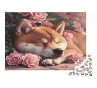 Puzzle 70x50cm/1000pcs Pour Adultes Chien endormi,pour Femmes Et Hommes,Planche En Bois,verrouillage De Précision Illustration d'animaux mignons