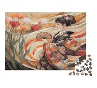 Puzzle 70x50cm/1000pcs Pour Adultes Japonais Femme,pour Femmes Et Hommes,Planche En Bois,verrouillage De Précision Style d'art traditionnel