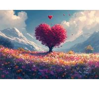 Puzzle 80 Pieces Albero dell'amore Impossible Rompecabezas Juegos Casuales Puzzle de Madera para Adultos y niños a Partir de 14, Cultivar la Paciencia y la concentración, Decoración del Hogar D-0