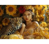 Puzzle 80 Pieces Donna Girasole Impossible Rompecabezas Juegos Casuales Puzzle de Madera Adultos para Adultos y niños a Partir de 14, Cultivar la paciencia y la concentración, Decoración del Hogar Z-2