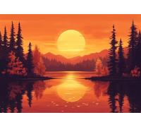 Puzzle 80 Pieces Tramonto panoramico Impossible Rompecabezas Juegos Casuales Puzzle de Madera para Adultos y niños a Partir de 14, Cultivar la Paciencia y la concentración, Decoración del Hogar T-0