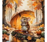 Puzzle 80 Piezas Adultos Animales Paraguas Otoño 28x28 cm Rompecabezas Adultos Dificil Juego Educativo Puzzle Adulto 80 Piezas para Juguetes de Desafío Familiar, Decoración del Hogar