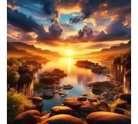 Puzzle 80 Piezas Adultos Costa Atardecer 28x28 cm Rompecabezas Adultos Dificil Juego Educativo Puzzle Adulto 80 Piezas para Juguetes de Desafío Familiar, Decoración del Hogar