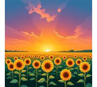 Puzzle 80 Piezas Adultos Girasol Atardecer 28x28 cm Rompecabezas Adultos Dificil Juego Educativo Puzzle Adulto 80 Piezas para Juguetes de Desafío Familiar, Decoración del Hogar
