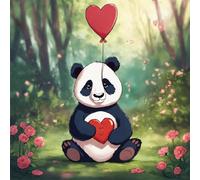 Puzzle 80 Piezas Adultos Globo Panda Flores 28x28 cm Rompecabezas Adultos Dificil Juego Educativo Puzzle Adulto 80 Piezas para Juguetes de Desafío Familiar, Decoración del Hogar