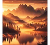 Puzzle 80 Piezas Adultos Junglas Montaña 28x28 cm Rompecabezas Adultos Dificil Juego Educativo Puzzle Adulto 80 Piezas para Juguetes de Desafío Familiar, Decoración del Hogar