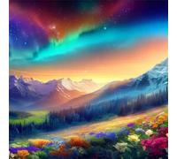 Puzzle 80 Piezas Adultos Paisaje Flores Montaña 28x28 cm Rompecabezas Adultos Dificil Juego Educativo Puzzle Adulto 80 Piezas para Juguetes de Desafío Familiar, Decoración del Hogar