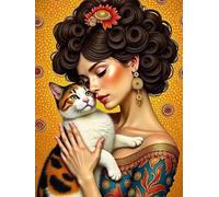 Puzzle 90 Piezas Adultos Arte, Rompecabezas Entretenimiento Creativo, Diversión DIY, Puzzles Clásicos para Adultos, Colorido y con Gata-Motivo