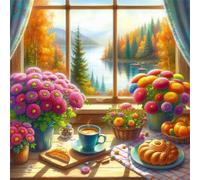 Puzzle 90 Piezas Adultos Juguete Desafío y Juego Educativo Puzzle para Adultos 90 Piezas, Rompecabezas Imposible Colorido, Bosque Flores de Pan 30x30cm