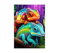 Puzzle 90 Piezas, Camaleones Coloridos Puzzles para Adultos,Rompecabezas de Adultos, Juguetes de Regalo Entretenimento Puzzle, Juego de Rompecabezas