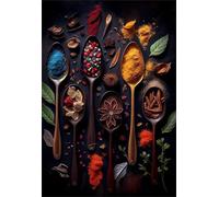 Puzzle 90 Piezas, Cucharas para Especias de Cocina Puzzles para Adultos,Rompecabezas de Adultos, Juguetes de Regalo Entretenimento Puzzle, Juego de Rompecabezas