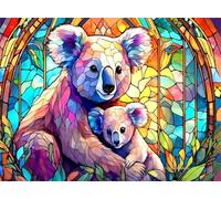 Puzzle 90 Piezas, Familia de Koalas de Cristal Puzzles para Adultos,Rompecabezas de Adultos, Juguetes de Regalo Entretenimento Puzzle, Juego de Rompecabezas
