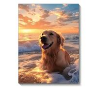 Puzzle 90 Piezas, Golden Retriever Feliz Puzzles para Adultos,Rompecabezas de Adultos, Juguetes de Regalo Entretenimento Puzzle, Juego de Rompecabezas
