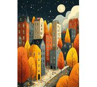 Puzzle 90 Piezas Paisaje Urbano caprichoso, DIY Rompecabezas Adultos 90 Piezas Juego Educativo y Estimulante, Relajante Entretenimento, Puzzle Adultos para Regalo