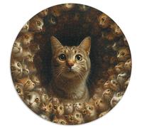 Puzzle A Gato Is All 1000 Piezas para Adultos Juego Relajante de cartón Rompecabezas Cabeza de Gato Vórtice Decorativo Regalo 1000pcs (67.5x67.5cm)