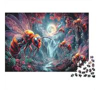 Puzzle Abejas Gigantes en el Bosque Iluminado por la Luna Vida Silvestre Rompecabezas 1000 Piezas - Adultos, Regalo, Juego Familiar, Decoración del Hogar 52x38cm/1000pcs