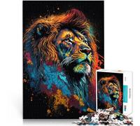 Puzzle adulto 1000 piezas Art Neon León Imposible Puzzle 38x52cm es ideal como regalo para toda la familia para un adolescente de 14 años y más