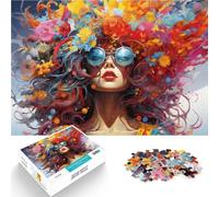 Puzzle adulto 1000 piezas arte flor mujer difícil rompecabezas duro 26x38cm decoración interior único y regalos para adolescente 14 años y más