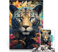 Puzzle Adulto 1000 piezas Arte Leopardo Puzzle Duro y Duro Alivio del Estrés Estancia Matar Tiempo para Adolescente Edad 14 Años y Más 50x75cm