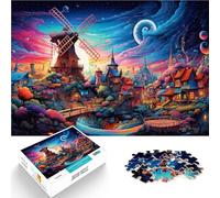 Puzzle adulto 1000 piezas diseño molino de viento arco iris montaje 26x38cm juego estimulante y juego familiar para los 14 años y más