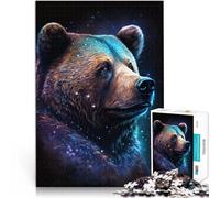 Puzzle adulto 1000 piezas Espacio Galaxia Osos Marrón Puzzle Familiar Divertido 14.96 pulgadas x 20.47 pulgadas Ayuda al cerebro a ejercitar juguetes adictivos para cultivar la paciencia