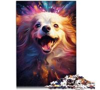 Puzzle adulto 1000 piezas perro de arte colorido rompecabezas difícil 26 x 38 cm juego educativo para cumpleaños Navidad para adolescente 14+