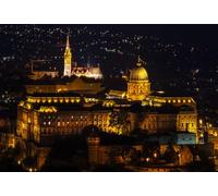 Puzzle adulto 500 (52 x 38 cm) piezas, Vista nocturna de Budapest - Colina del castillo - Rompecabezas de luces doradas, juguete educativo y juego antiestrés para adultos