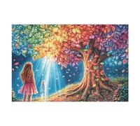 Puzzle Adulto Árbol de Cerezo en Flor Niña Bosque Naturaleza Salvaje 1000 Piezas De Calidad Divertido Creativo Y Entretenido Pasatiempos Y Hobby 1000 PCS（75x50cm）