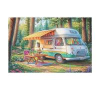 Puzzle Adulto Camping-Car Forêt Pique-nique Camping Vie décontractée Rural Sauvage 1000 Piezas De Calidad Divertido Creativo Y Cautivador Hobby Y Entretenimiento 1000 PCS（75x50cm）