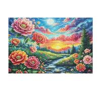 Puzzle Adulto Campo de Amapolas Rural Campo Naturaleza Salvaje Bonita Vibrante 1000 Piezas De Calidad Divertido Creativo Y Entretenido Pasatiempos Y Hobby 1000 PCS（75x50cm）