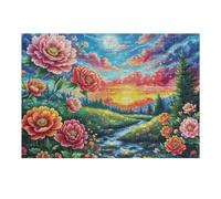 Puzzle Adulto Campo de Amapolas Rural Campo Naturaleza Salvaje Bonita Vibrante 300 Piezas De Calidad Desafiante Divertido Y Entretenido Ideal para Ocio En Casa 300 PCS（40x28cm）
