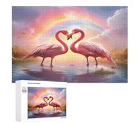 Puzzle adulto flamenco rosa 1000 piezas para niños de 12 años rompecabezas de madera rompecabezas (75×50cm)