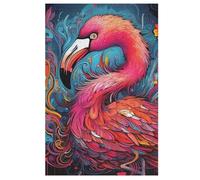 Puzzle adulto flamenco rosa 1000 piezas para niños de 12 años rompecabezas de madera rompecabezas (78×53cm)