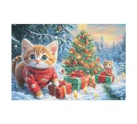 Puzzle Adulto Gato Pino Bosque Mascota tierna Vida Silvestre Salvaje 1000 Piezas De Calidad Desafiante Divertido Y Entretenido Ideal para Ocio En Casa 1000 PCS（75x50cm）